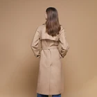 Coat Huiquan Classic Custom Design Double Breasted Trench Coat For Woman Camel Woman Trenchcoat