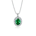 Sterling Silver Silver Classic Design 1 Halo Wholesale Price Oval Shape Sterling 925 Sterling Silver Dainty Necklace