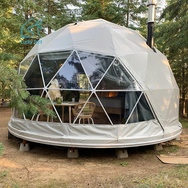 7m Dome Tent Outdoor Dome Winter Proof Tent Igloo Geodome Geodesic Dome Tent Glamping With Stove Jack