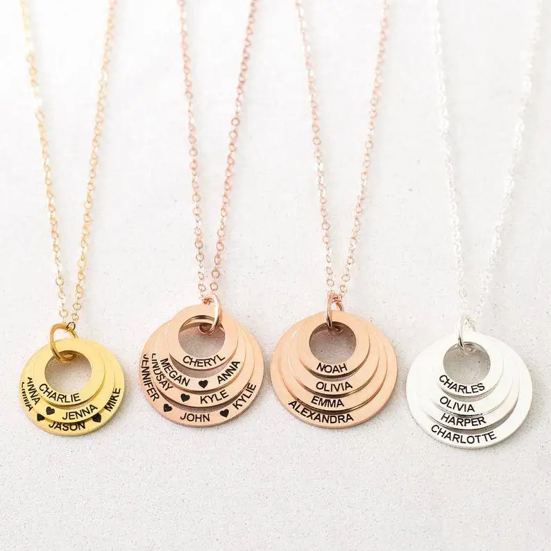 stacked circle necklace