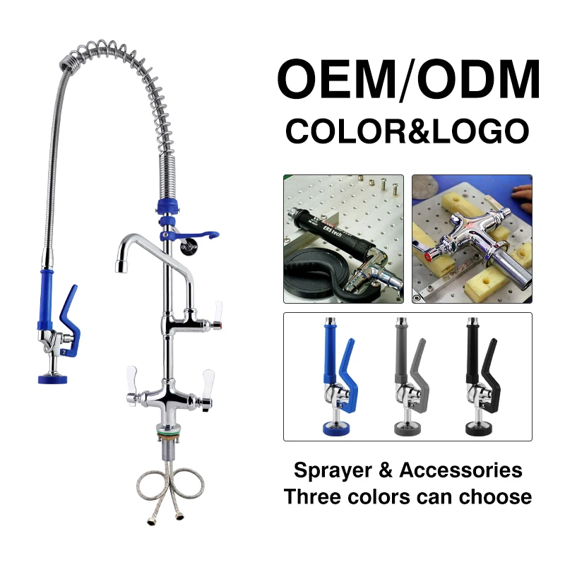 Industrial Style 38"Jumbo Kitchen Tap Restaurant Commercial Kitchen Sink Faucet Sprayer Dish Washers and Pre Rinse Taps Kitchens factory