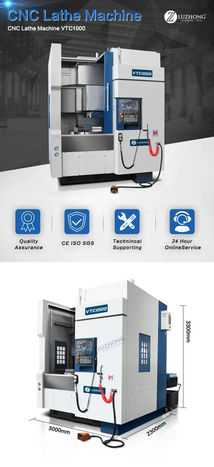 Vtc Fanuc Cnc Lathe Vertical Processing Machine Vtc Cnc