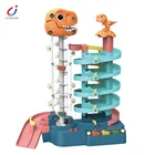 Kids Pretend Play Parking Lot Garage Slot Toys Set Building Track Dinosaur Car Parking Garage 5 Storey Parking Lots Toys
