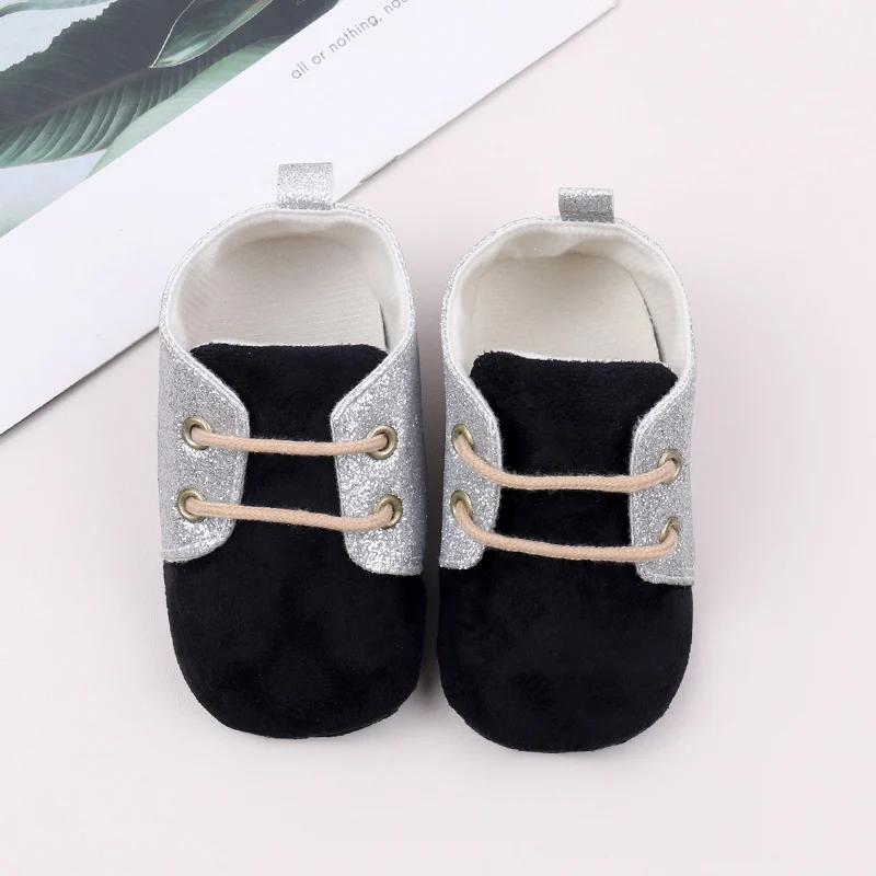 Fashional Bling Glitter PU Baby Dress Shoes for Boys Spring Season Sprint Autumn Lightweight Breathable Anti-Slip Design factory