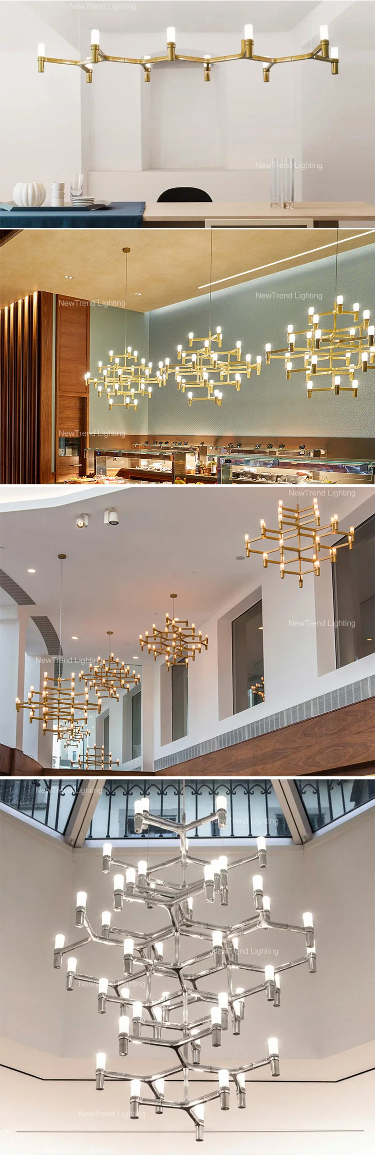 CPL-264 Contemporary Style Hanging Pendant Light Villa Apartment Living Dining Room Modern LED Chandelier supplier