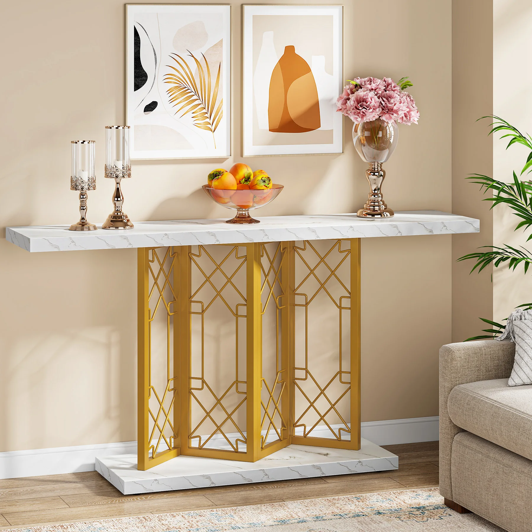 Home Decor Morden Gold Luxury Console Tables Wooden Center Table For The Living Room