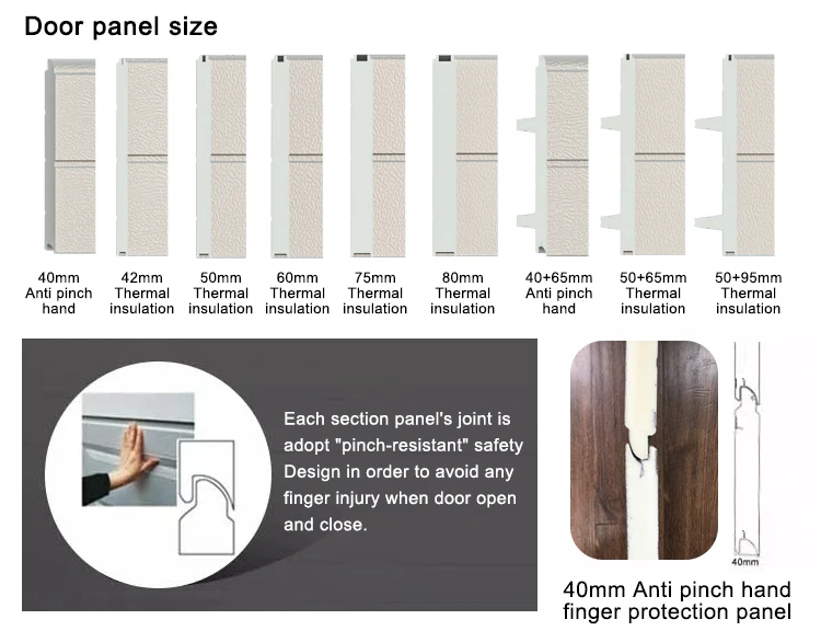 product fingerproof panel in golden oak color pu sandwich sectional door for garages other door category product-1