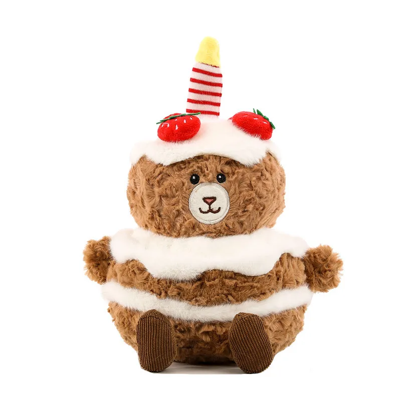 Birthday Cake Teddy Bear Plush Toy Birthday Plush Toy Gift Cake Bear Plush Doll Pillow Cute Stuffed Cake Bear Plush Toy