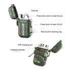 Camping Lighter Rechargeable Dual Arc Plasma Lighter For Camping Hiking Surval