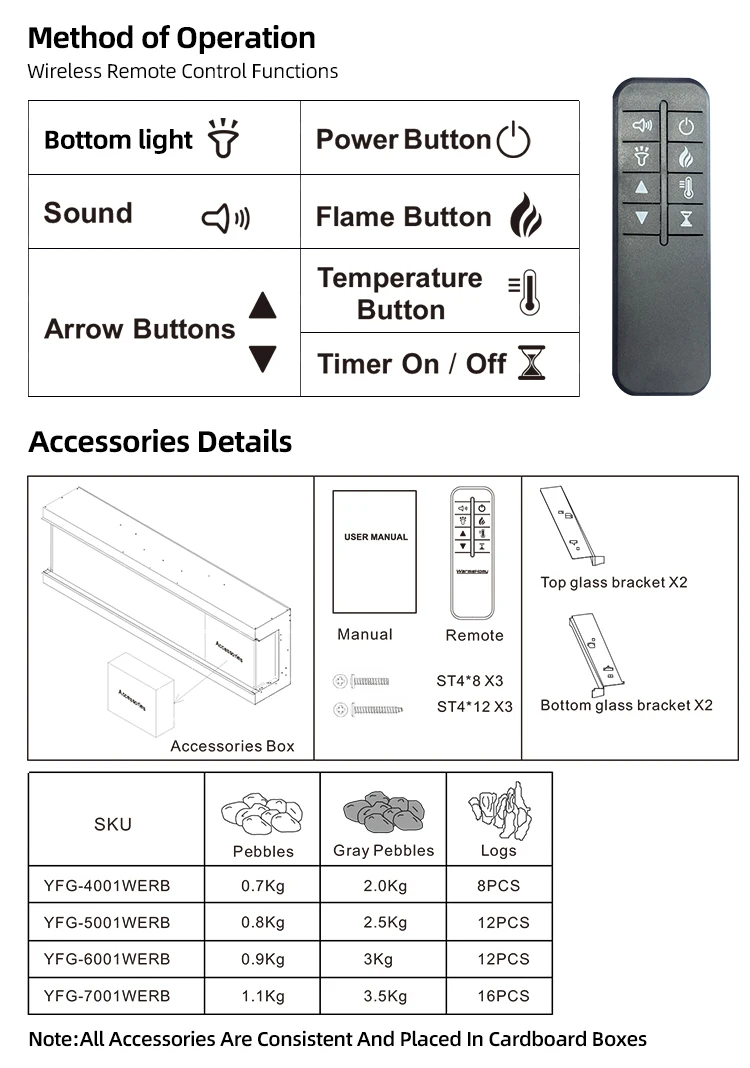 Electric Fireplace, 70-Inch, 3-Sided - detail 16