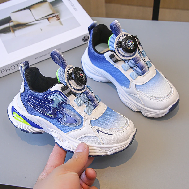 New Lightweight Wear-Resistant Breathable Casual Blue Children's Sneakers Girls Shoes