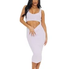 Plain Vest Custom Design Plain Sweater Skirt Set Women Knit Vest 2 Pieces Sweater Sets