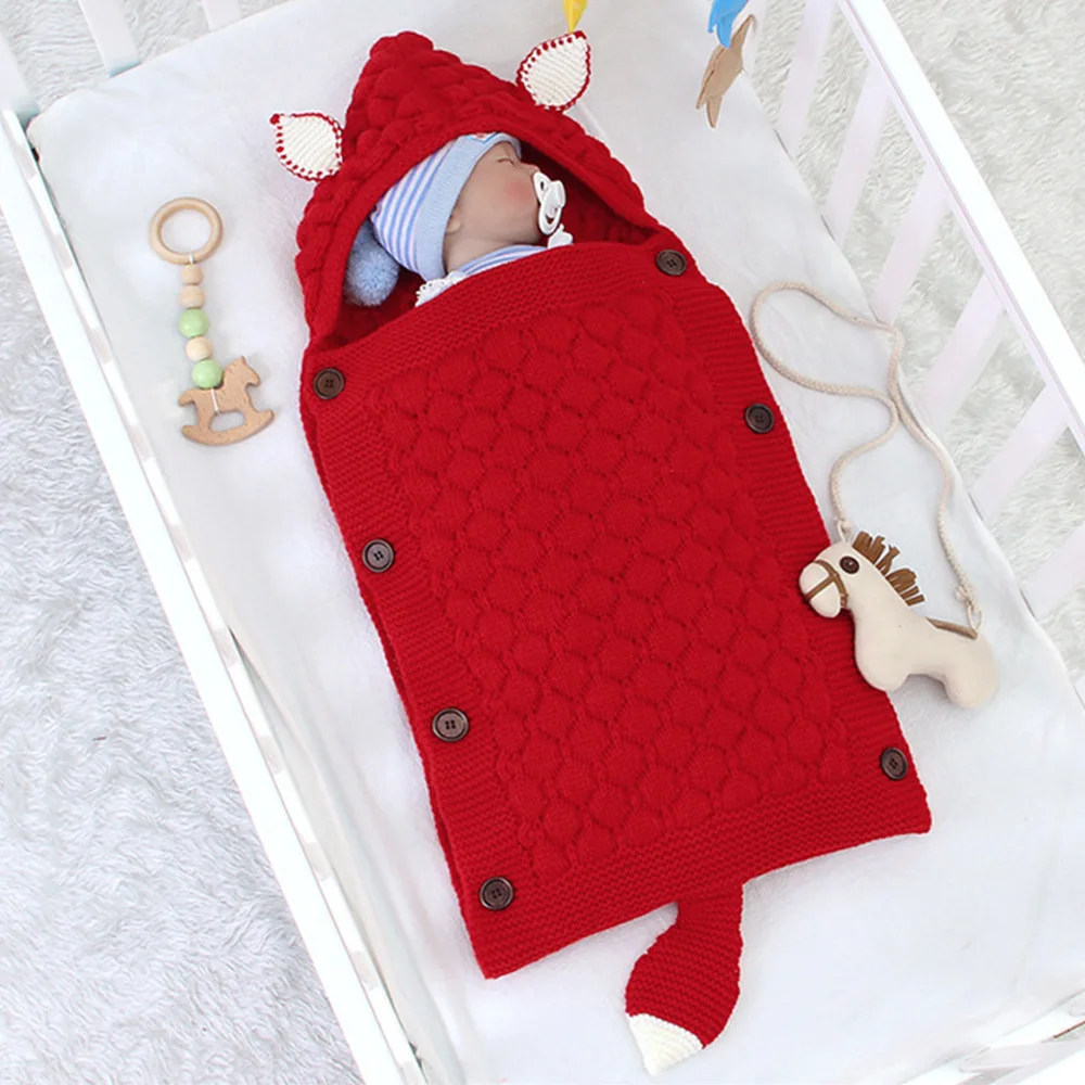 2022 Hot Sale Wholesale Price Baby Blanket 100% Cotton Solid Color Newborn Baby Striped Knitted Blanket Super Soft