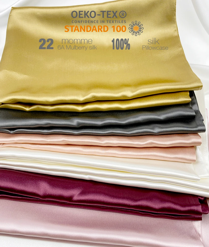 Luxury 100% Mulberry Silk Pillowcase 22 momme Silk Pillowcase Silk Pillow Case Set with Gift Box