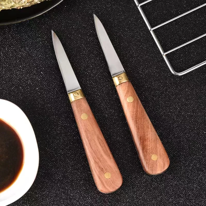 Stainless Steel Wood Handle Seafood Tools Handmade Shucking Oyster Knife and Opener For Shrimp Lobster oyste Shucking Knife