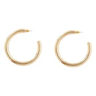 Solid Earrings Silver Wholesale Solid Ring Stud Earrings Gold Silver Plated Moda Jewelry Earrings