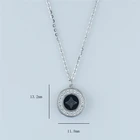 Gold Material Real 18k Solid Gold Round Fashion 18k Solid Gold Material Real Gold Necklace With Clear Cubic Zircon