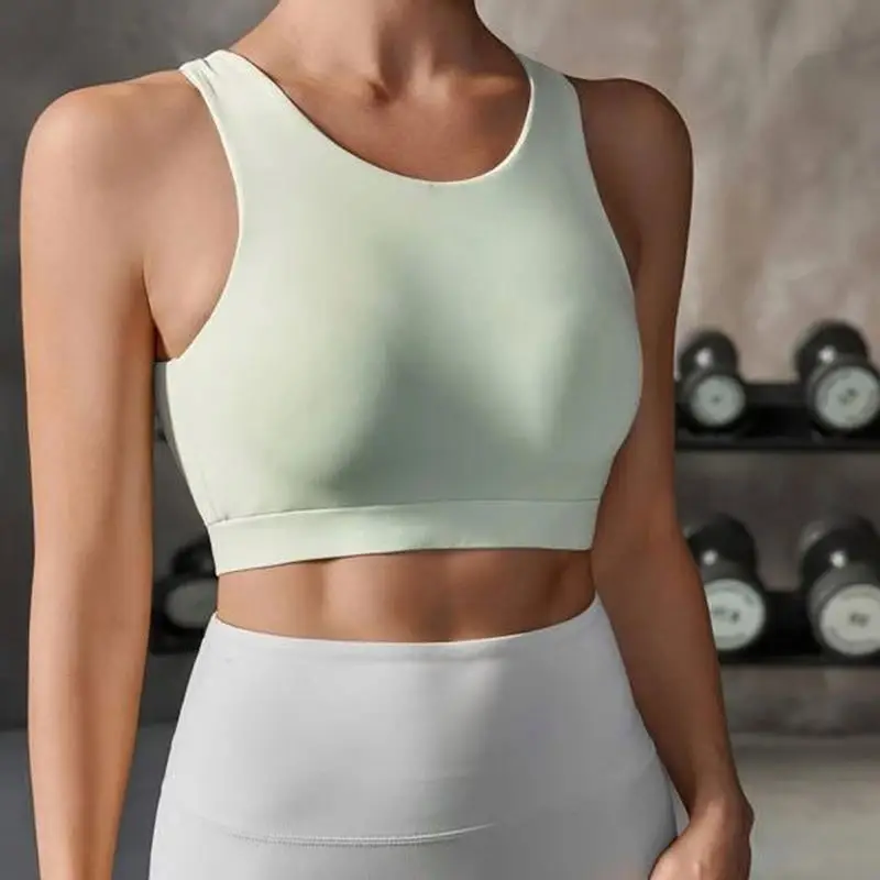 ECBC Summer Ladies Gym Fresh Outfit New Design Breathable Elastic Fabric Mint Green Yoga Fitness Bra