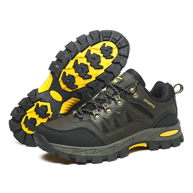 Unitysow Men's Hiking Boots Lace-up Low Rise Walking Shoes Waterproof Non-Slip Women Outdoor Sports Mountain Trekking ShoesTravelling Camping Biking Climbing Trainers 
