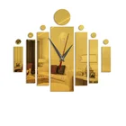 Solhui DIY Large Acrylic Wall Clock 3D Mirror Surface Sticker Home Office Decor