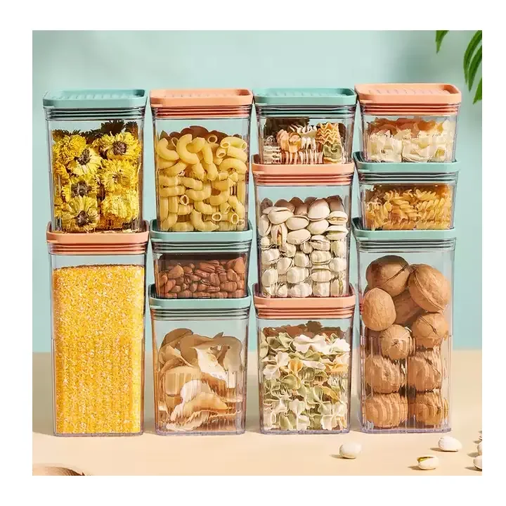 Transparent Plastic Storage Food  Container Kitchen Outdoor Storage Container