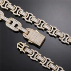 Cz Hip Hop Bracelet 13MM Chain Link Bracelet CZ Iced Out Cuban Bracelet