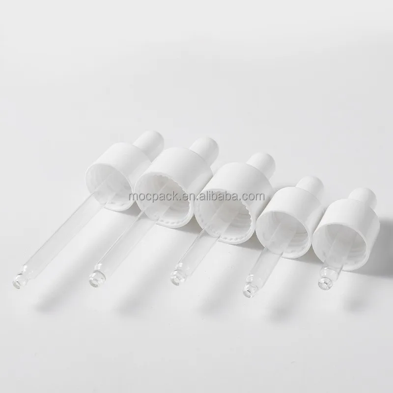 product high quality gold silver serum dropper screw cap with glass straw plastic droplet oil dropper-27