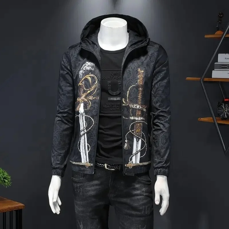 2024 new Design Men's jacket spring and autumn casual thin baseball uniform workwear jacket flying men's clothing Street Style