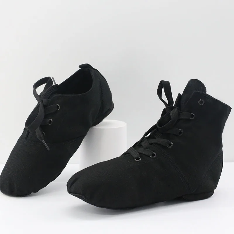 定制PU皮革爵士舞鞋女鞋带周围时尚批发黑色女士拉丁舞鞋