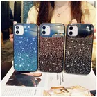 Gemstone Case New Fashion Gradient Shiny Gemstone With Makeup Mirror Case For 12Pro