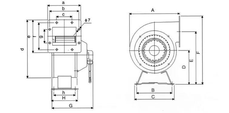 Centrifugal Fan, 150FLJ7, 220V, 240W, 2600RPM - detail 4