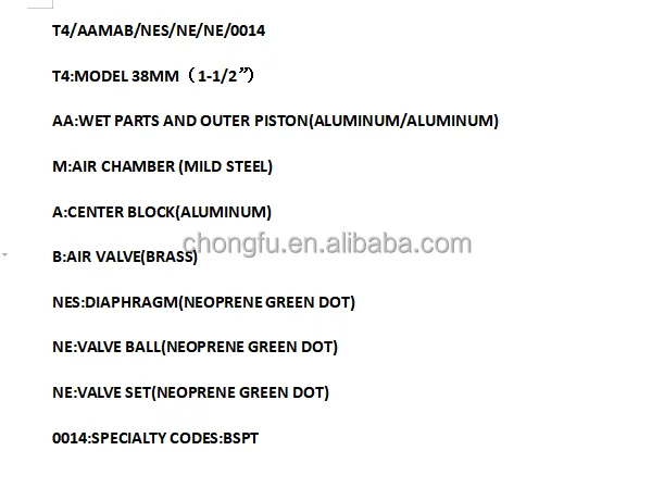 Wilden T4 Pneumatic Diaphragm 1.5inch na may Neoporene Rubber Diaphragm na Nilagyan sa supplier ng Wilden Pump