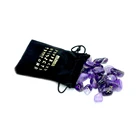 Stone Velvet Bag Natural Semi Precious Crystal Gem Engraved Gold Rune Divination Stone With Velvet Bag
