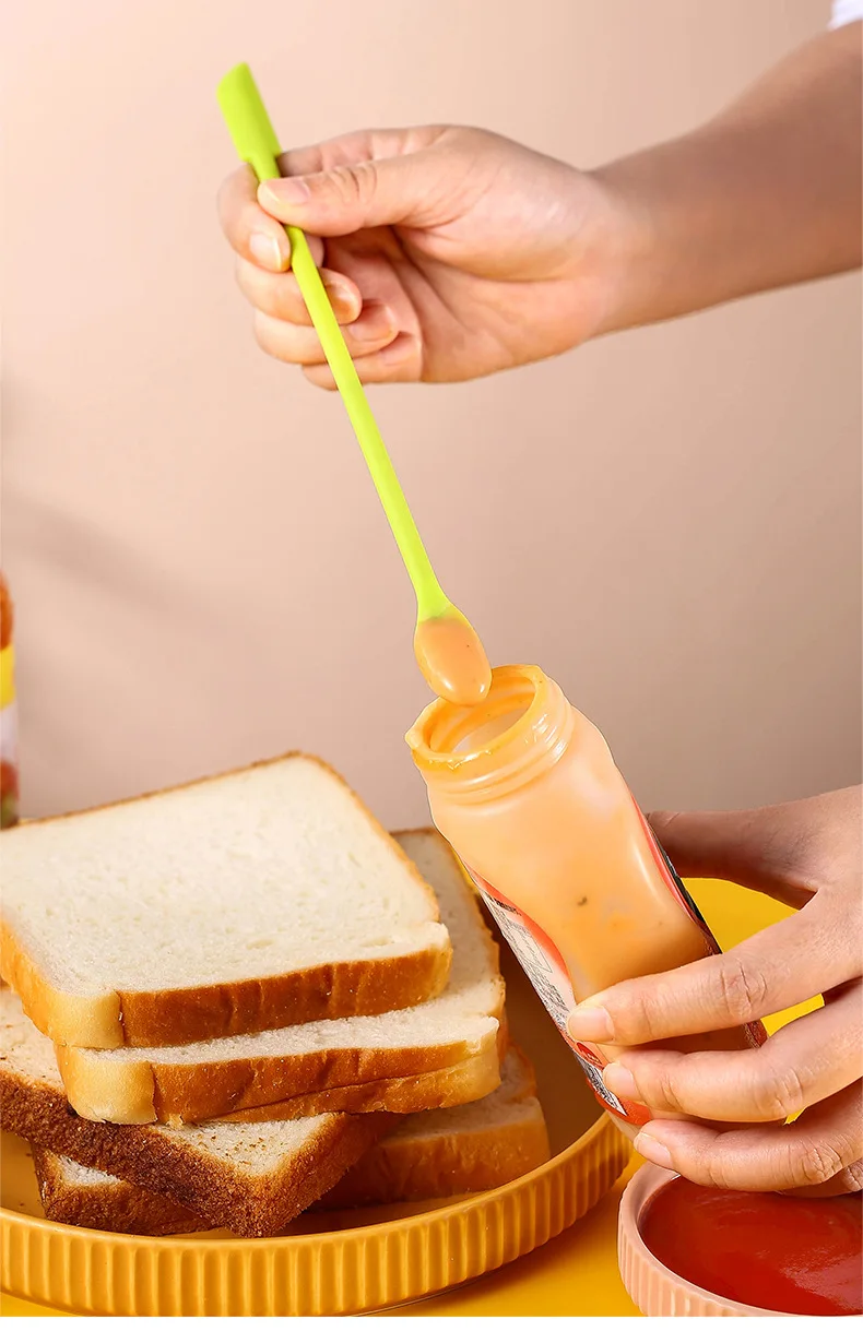 Mini Double-Headed Silicone Spatula Spoon Double-Headed Pointed Spatula for Bread Jam Cosmetic Bottle Inner Wall Pastry Tool supplier