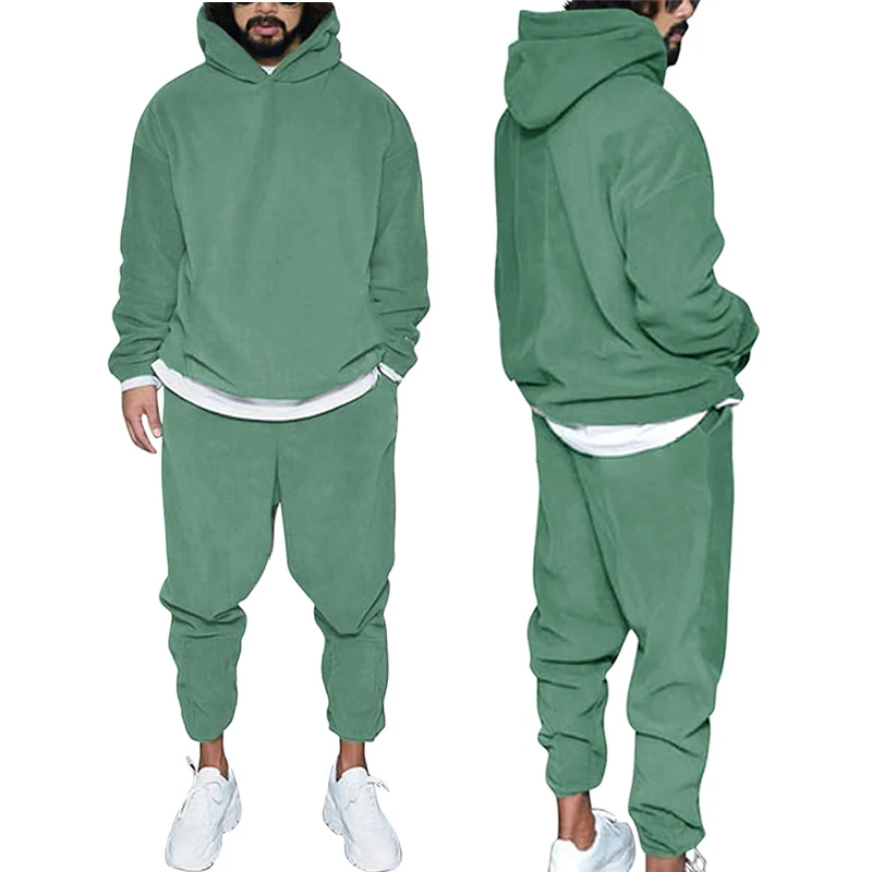 green hoodie and sweatpants set