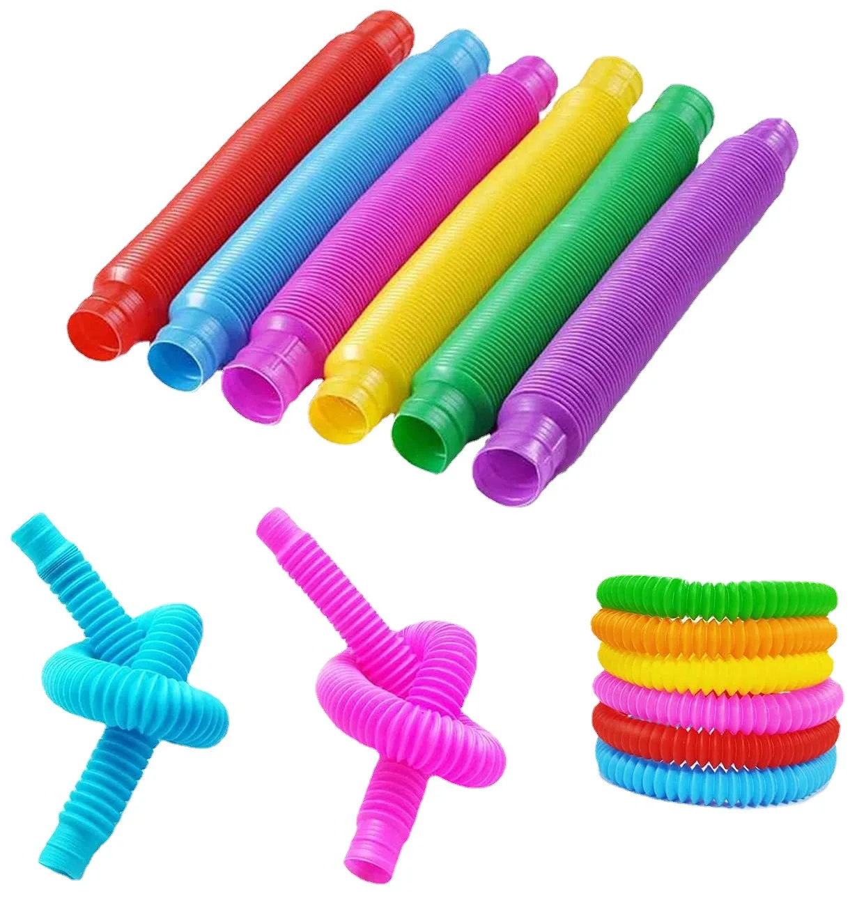 Colorful Heavy-Duty for Educational Tube Sensory Fidget <b>Toy</b>. 