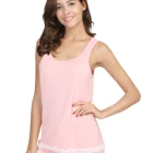 Sleepwear Sleeveless Tank Top And Shorts Pj Set Lace Hem Sleepwear Womens Pajama Set