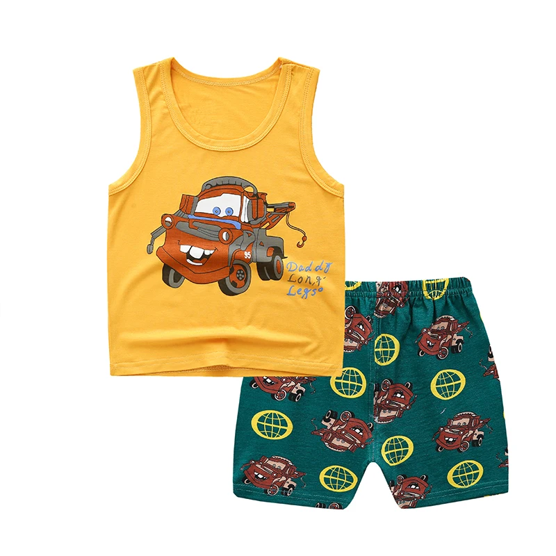 Cartoon Sleepwear Kids Boy Popular Design Printed Kids Pyjamas Crazy Sale Fashion design Cotton two pieces