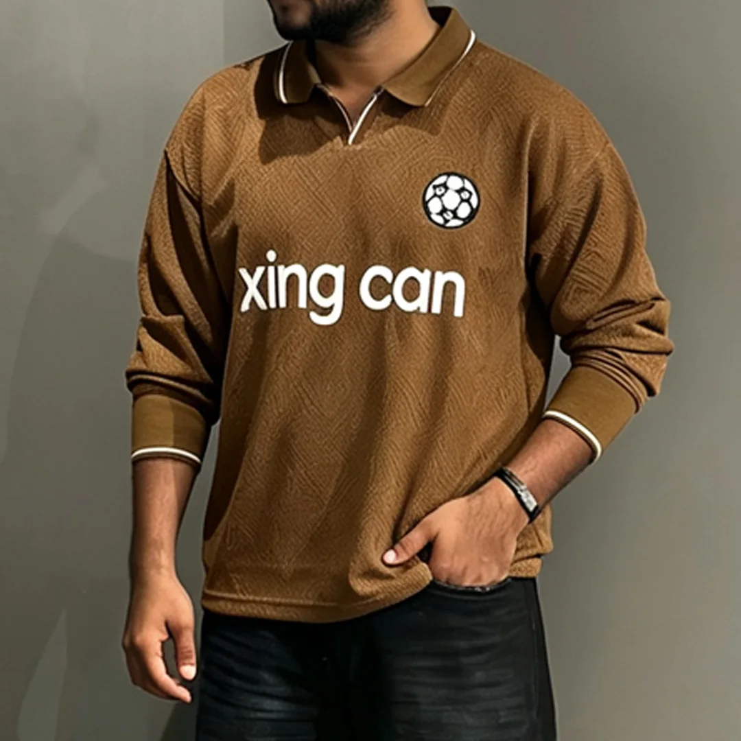 product custom logo rugby polo shirts mens casual long sleeve pullover knit polo tops with screen printing sports polo shirts for men-5