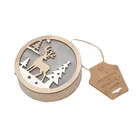 Crafts Customized European Wooden Christmas Ornaments Promotional Gift Ornament Set Woodcarving Crafts