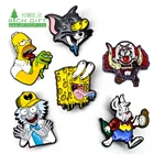 Anime Pins Wholesale Cheap Cartoon Tom Cat Animation Anime Kawaii Lapel Pins Soft Enamel Custom For Sale