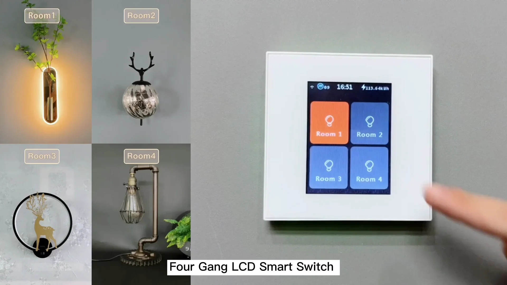 Lanbon New Lcd 4 Gang Smart Switch For Smart Home By Wifi Mesh Never