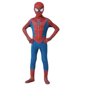 High Quality Halloween Party Children Movie Character Red Spiderman Bodysuit Kids Spider man Cosplay Clothing