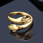 Hands Rings Rings Stainless Steel Gold Plated Hands Hug Rings For Women