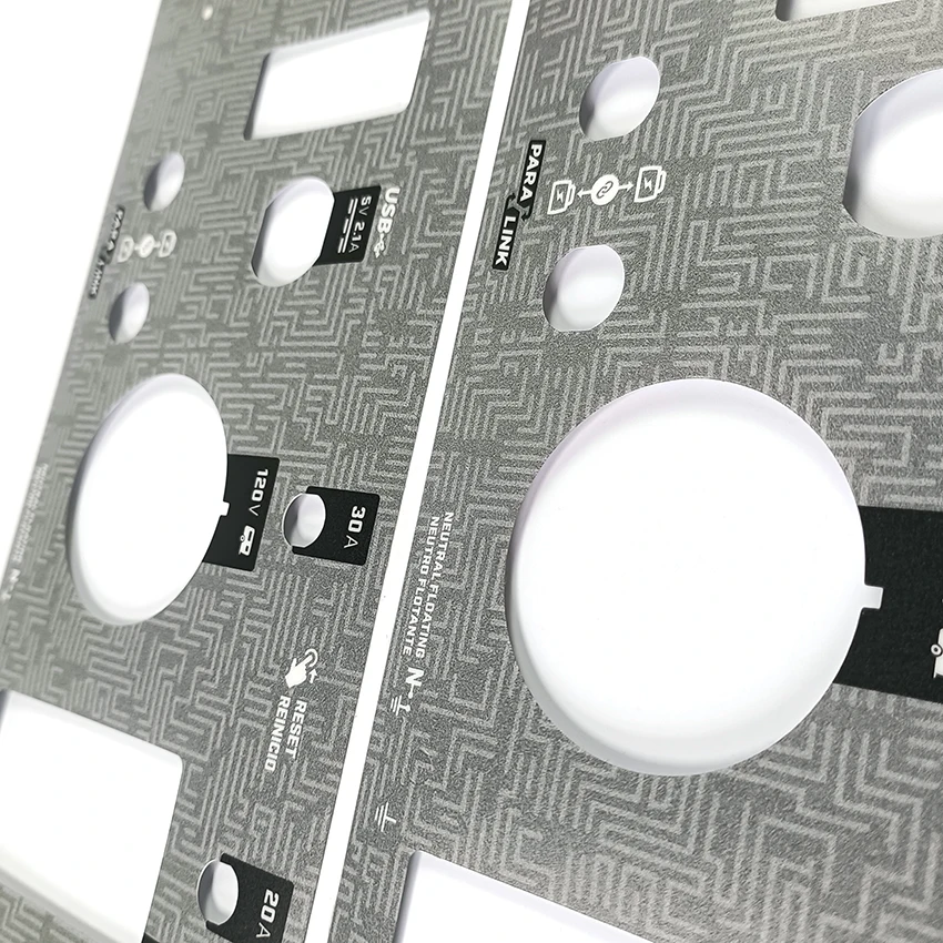 Big size UV Resist Printing Factory custom panel 3M material polycarbonate lexan Machinary control panel PET sticker label