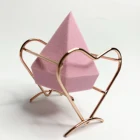 Beauty Makeup Sponge Stainless Steel Blender Beauty Holder Spiral Diamond Heart Rose Gold Makeup Sponge Holder