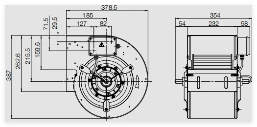 Double Inlet Ball Bearing, 230/400V, 50/60Hz, 1355W, 2.3A - detail 6