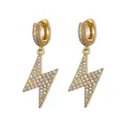 Earrings Earrings Wholesale Gold Plated Hip Hop Lighting Stud Earrings Women Jewelry