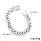 Bracelet Bling Miami Zirconia Diamond Iced Out CZ Cuban Bracelet Hip Hop Jewelry Cuban Link Bracelet For Men