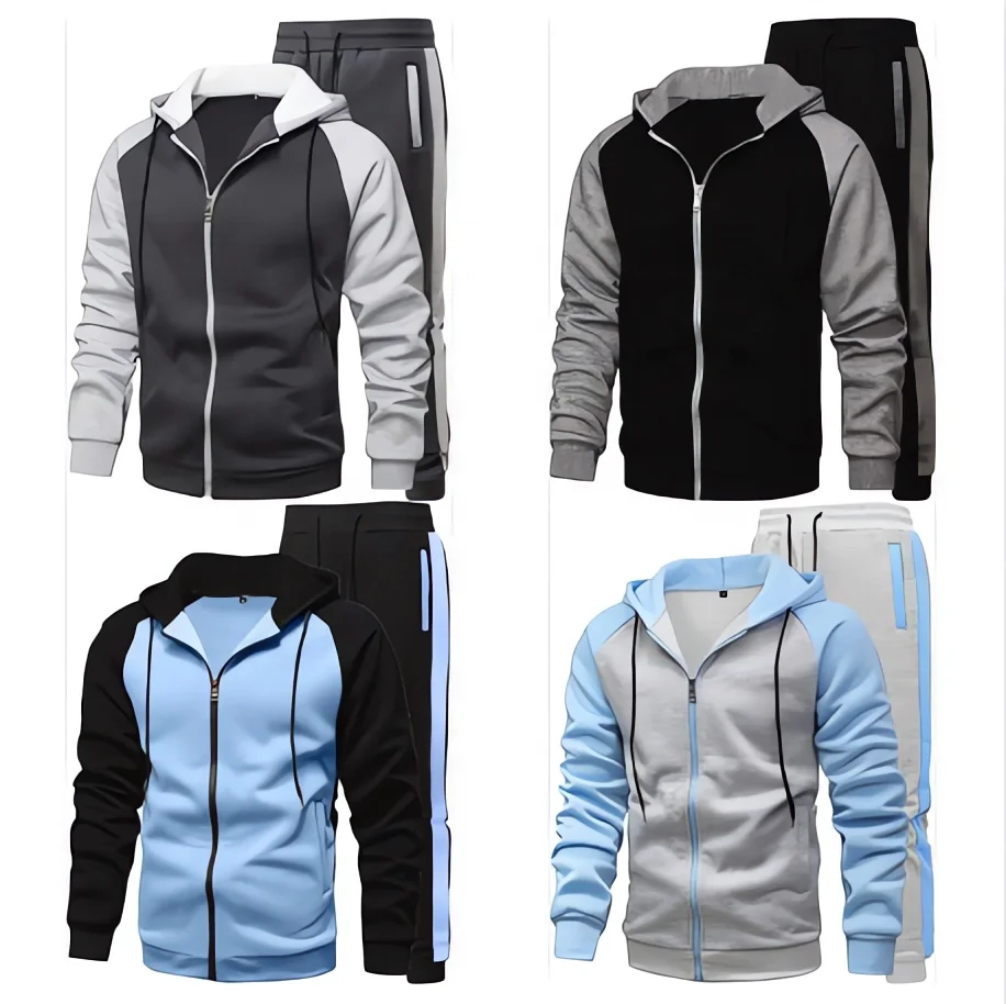 Mens Tracksuit 2 Piece Sweatsuit Sets Casual Hoodie Jogging Athletic Suits